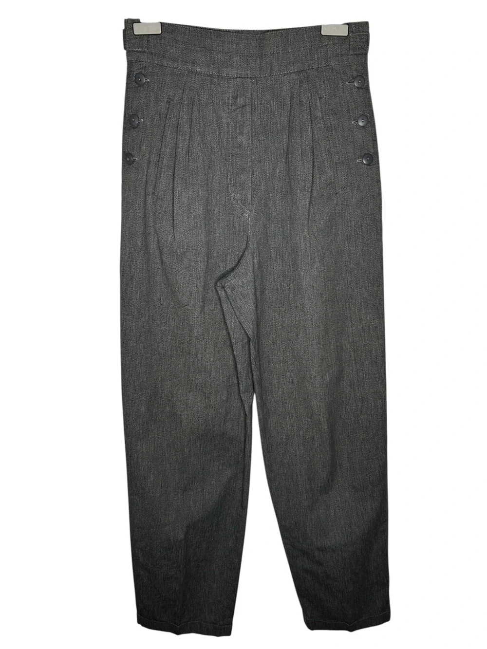 Vintage Seeler High Waist Sailor Trousers Gray Button Front EU 40